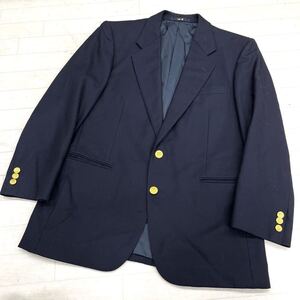 1587◎ 日本製 DAKS ダックス トップス ウール テーラード ジャケット シングル ゴールド ボタン カジュアル ネイビー メンズ96AB5