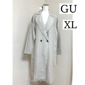 GU レディース トレンチコート スプリングコート 秋コート ライトアウター リネンブレンド XL