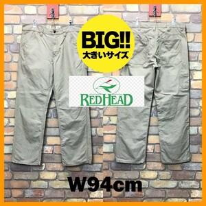 CP1-106★W94センチ位★USA限定★BIGサイズ【RED HEAD】サイドポケット ハンマーループ付 ペインターパンツ【W36 メンズ XL】ベージュ 古着