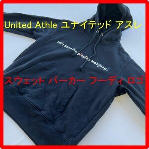 【美品】United Athle スウェット パーカー フーディ ロゴ 　レディース　サイズ　S