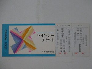 104・鉄道切符・レインボーチケット・片岡、日光⇒東京電環・見本