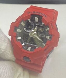 【G-SHOCK】CASIO GA-700 ジーショック カシオ レッド/ブラック クオーツ 腕時計■中古品 