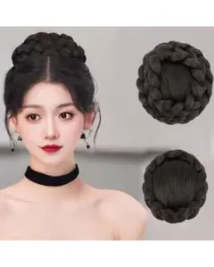 ✨ヘアバンドヘアエクステンションプリンセスコーザー帽子シニヨンショーおだんごヘア