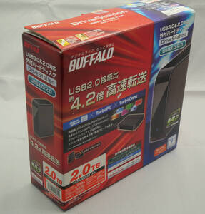 動作確認済み　外付HDD BUFFALO HD-LB2.0TU3J 2TB 使用時間：181H