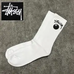 Stussy ロング ソックス エイトボール ロゴ ホワイト L5