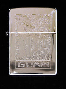 Zippo ジッポー GUAM 英文字 クローム 火花OK 2004年4月製造ビンテージ 中古１点