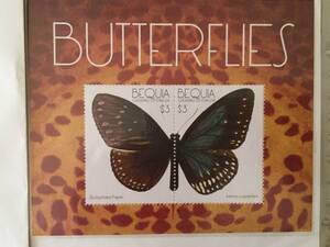 切手：昆虫・蝶／セントビンセント及びグレナディーン諸島＊べキア島＊２０１１年９月７日＊シート＊①