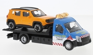 1/43 イベコ デイリー 積載車 ジープ レネゲード Iveco Daily Transporter with Jeep Renegade 1:43 Bburago 梱包サイズ60