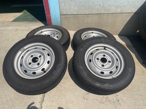 145/80R12　80/78N中古夏タイヤダイハツ純正スチールホイール4本セットブリヂストンR710　2018年製造売り切り