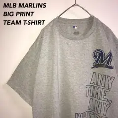 《ビッグプリント》海外古着MLBチームTシャツマーリンズMARLINSサイズL