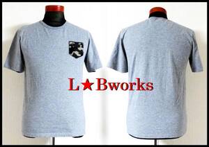 L Bworks カモフラポケット Tシャツ ソフネット系 半袖 M グレー 迷彩 メンズ