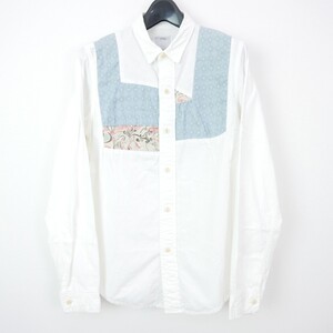 visvim ビズビム GRANGER SHIRT CHAMBRAY（P.W.） コットン 半袖 パッチワーク シャンブレー シャツ WHITE 1