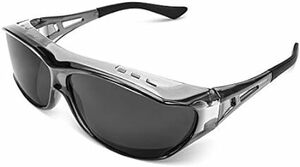 [TINHAO] オーバーサングラス レンズ曲がる 偏光サングラス メガネの上からかけられる UV400 サイクリング ドライ