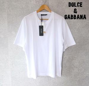 未使用 Dolce&Gabbana ドルチェ&ガッバーナ サイズ48 ロゴ クルーネック 半袖 Tシャツ カットソー 白 ホワイト