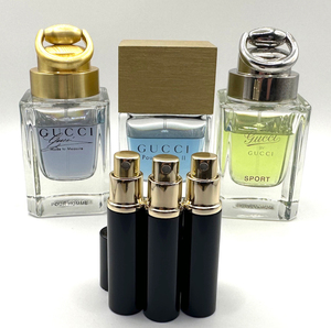 ★グッチ香水・特選3種/MADE TO MEASURE EDT.★3.5ml & POUR HOMME II EDT.★3.5ml & SPORT 3.5ml(※前方の小(黒色)スプレー3本のみ出品)