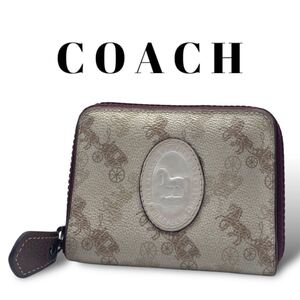 COACH コーチ ウォレット スモールジップアラウンドウォレット・ホースキャリッジ