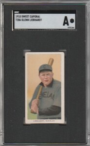 1909 T206 SWEET CAPORAL Glenn Liebhardt TOBACCO CARD 100年以上前のカード SGC社 鑑定済み