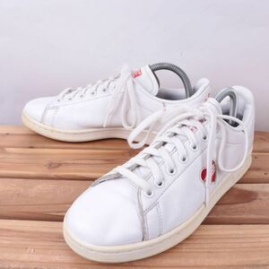 z4191 アディダス スタンスミス US8 25.0cm/白 ホワイト 赤 レッド ハート adidas STAN SMITH レディース スニーカー 中古