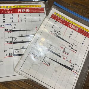 バス部品☆東武バス行路表 吉川営業所 スタフ 2枚セット ケース入り