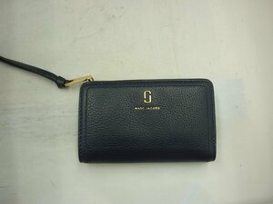 【MARC JACOBS】マークジェイコブス　二つ折り財布　ネイビー　レザー　SY01-DZA