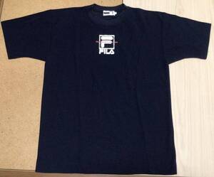 FILA フィラ ポリエステル地 Tシャツ Sサイズ★ネイビー スポーツ系 ドライ　古着