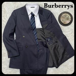 1円〜 【美品】 Burberrys バーバリーズ スーツ セットアップ プレステージコレクション シェルボタン ダブル ダークグレー 94-82-175 A6 L