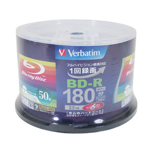 録画用 BD-R 180分 25GB 6倍速 I-O DATA バーベイタム 50枚パック VBR130RP50V4/6994ｘ１個