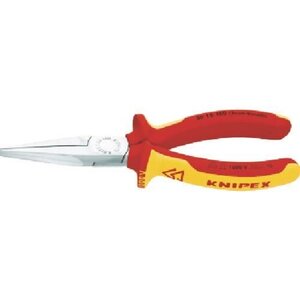 ＫＮＩＰＥＸ 絶縁１０００Ｖロングノーズプライヤー 先端平型 １６０ｍｍ [3016160]