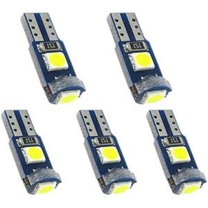 5個セット(ホワイト) T5 LED メーター球 パネル球 エアコン球 ウェッジ球 ホワイト 白 ダッシュボード メーター インパネ エアコンパネル