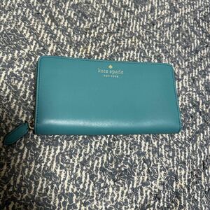 新品 未使用 katespade new yorkケイト WALLET 長財布 ラウンドファスナー ストーンブルー