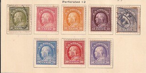 18 米国【未済混合】＜「1912-14 SC#414-421 1894年シリーズ」 8種揃 / リーフ切取り(ヒンジ貼) ＞ 