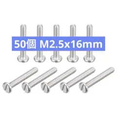 ★ ステンレス鋼 小ねじ スロット付きドライブ　50個 M2.5x16mm