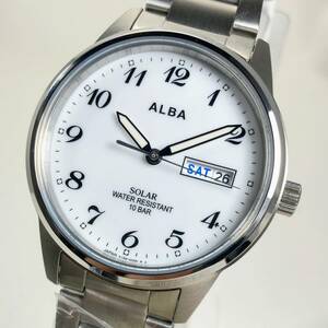 【新品/即決/送料230円/保証付】 SEIKO ALBA ソーラー 見やすい文字盤 10気圧 日付曜日 AEFD561 メンズ腕時計 M41026-1