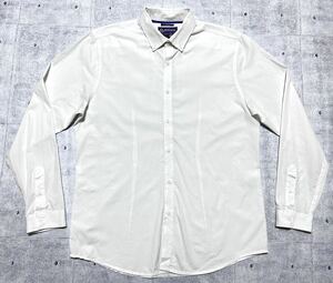 アメリカンラグシー スリムフィット ボタンダウン 長袖 シャツ ホワイト　　ハイクオリティー AMERICAN RAG CIE SLIM FIT シンプル 柳7892