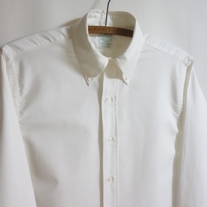 【USA製 ブルックスブラザーズ スーピマコットン OX BDシャツ 15-32】Milano Fit 白 ホワイト オックスフォード ポロカラーシャツ 米国製