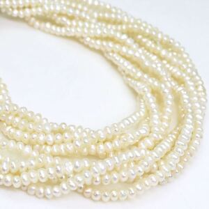 ＊本真珠5連ネックレス＊j 約29.9g 約43.0cm パール pearl necklace jewelry silver DA0/DA0