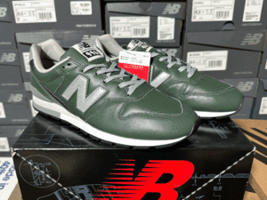 フットロッカー別注オリジナルM576デザイン New Balance CM996NC US9.5 27.5cm 本革オールレザー M996限定 グリーン×グレー NB スニーカー