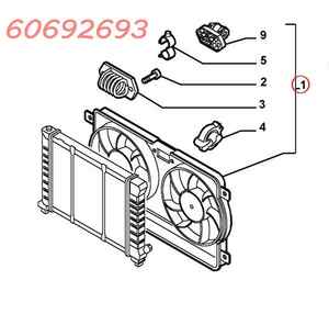 新品! 純正 アルファロメオ GTA 147 156 GT 3.2L ラジエター 電動 ツイン・クーリングファン 60692693 60657849 60692416 51736821