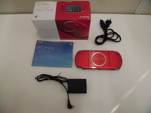 現状品 通電確認初期化済み Sony Play Station Portable PSP Carnival colors Radiant Red PSP-3000RR 激安1円スタート