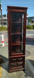 北海道民芸家具 飾り棚 キャビネット キュリオケース 天然木 W50 D40 H181cm 愛知県豊橋市 引取希望