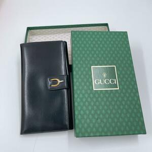 【正規品・美品】GUCCI グッチ オールド 長財布 レザー 黒　即日配送　ビンテージ