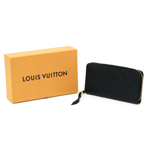 ルイヴィトン LOUIS VUITTON ジッピーウォレット モノグラム アンプラント M61864 長財布 ラウンドファスナー ブラック 中古