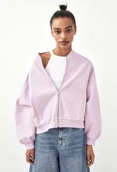 新品☆ZARA ザラ プラッシュボンバージャケット M Barbie バービー