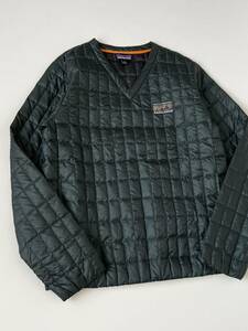 ほぼ新品★patagonia Vネック プルオーバー ダウン S パタゴニア ダウン シャツ ジャケット 白タグ デカタグ ヴィンテージ ビンテージ 復刻