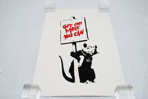 希少 WCP Banksy バンクシー GET OUT WHILE YOU CAN リプロダクション シルクスクリーン プリント 現代アート 限定品