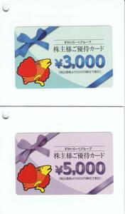 ■[未使用]すかいらーく 「 株主優待カード 8000円分 」 2025年3月31日