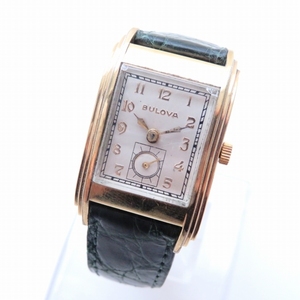 #anw ブローバ Bulova 腕時計 1950’s アンティーク ゴールド クロコダイル 金張り カミューユフォルネ 手巻き レディース [905130]