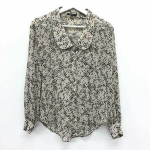 1スタ☆【美品】ローズバッド ROSE BUD シースルー 長袖シャツ スター F ベージュ 星柄