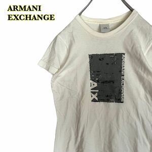 ARMANI EXCHANGE アルマーニエクスチェンジ　半袖Tシャツ　プリントTシャツ　USA製　白　レディース　XSサイズ　【AY1293】