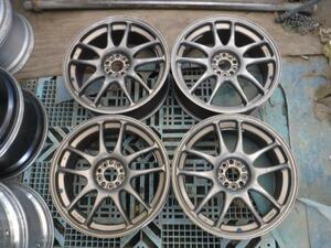 送料無料☆WORK エモーション CR 改 ホイール 4本 18×7.5j OFF+48 5穴 PCD100 18インチ☆32032